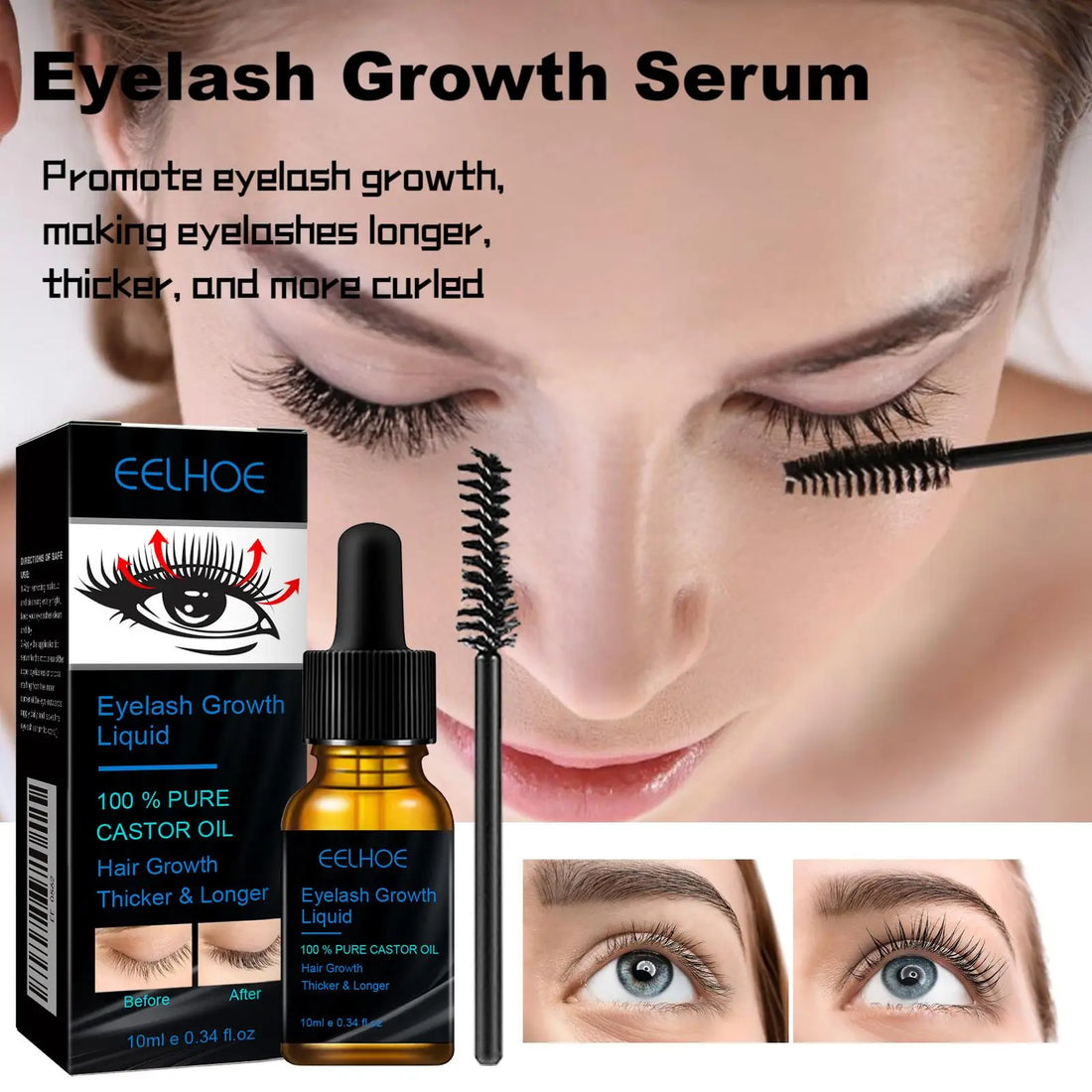 7Days Eyelash Fast Grow Serum Lengthen Thicken Natural Curl Enlargement Voluminous Eyelash Growth Natural Eyelashes Growth Serum