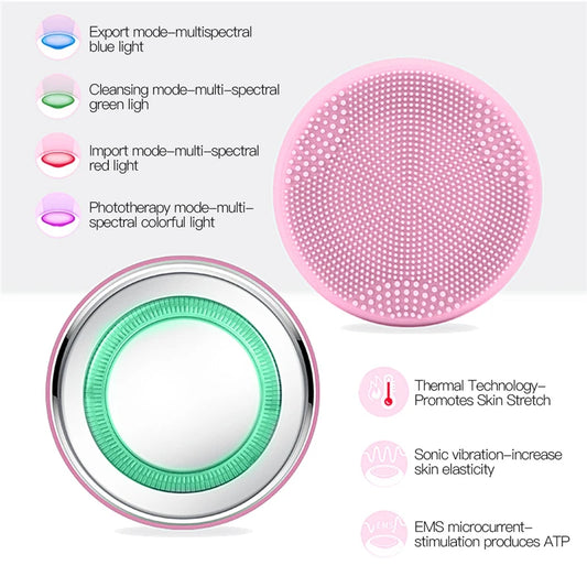 RadianceGlow™ 2-in-1 LED Silicone Facial Cleanser & Massager