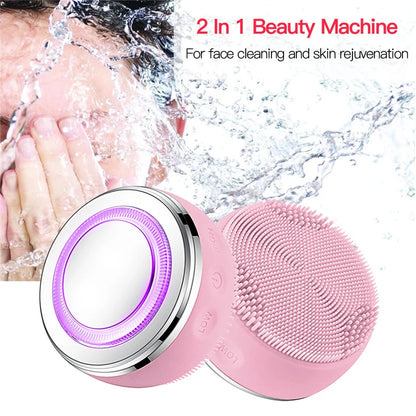 RadianceGlow™ 2-in-1 LED Silicone Facial Cleanser & Massager