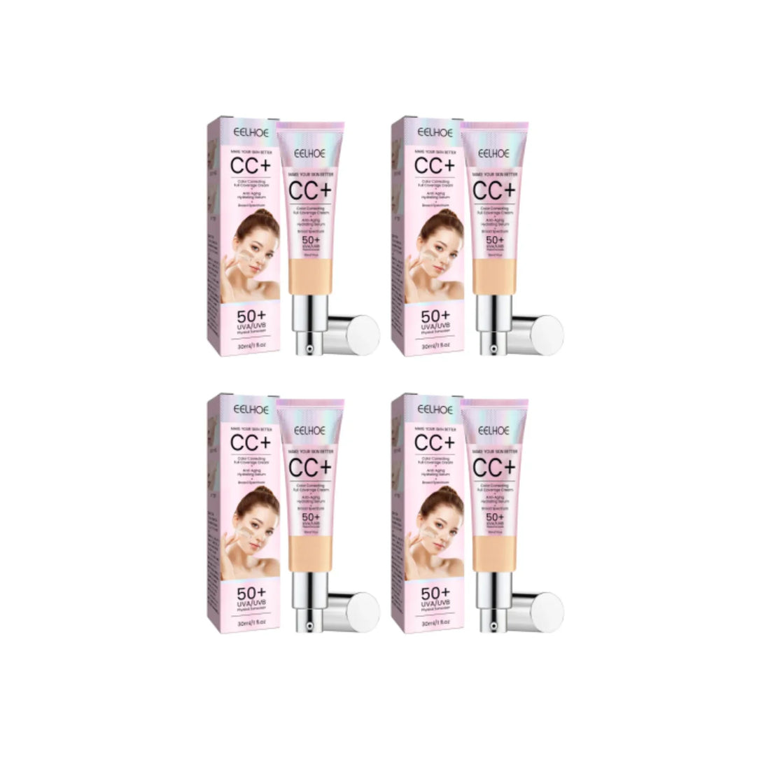 Natural Foundation Cc Cream Waterproof Brighten Moisturizing Foundation Concealer Oil-Control Sunscreen Spf 50 Makeup Cosmetics