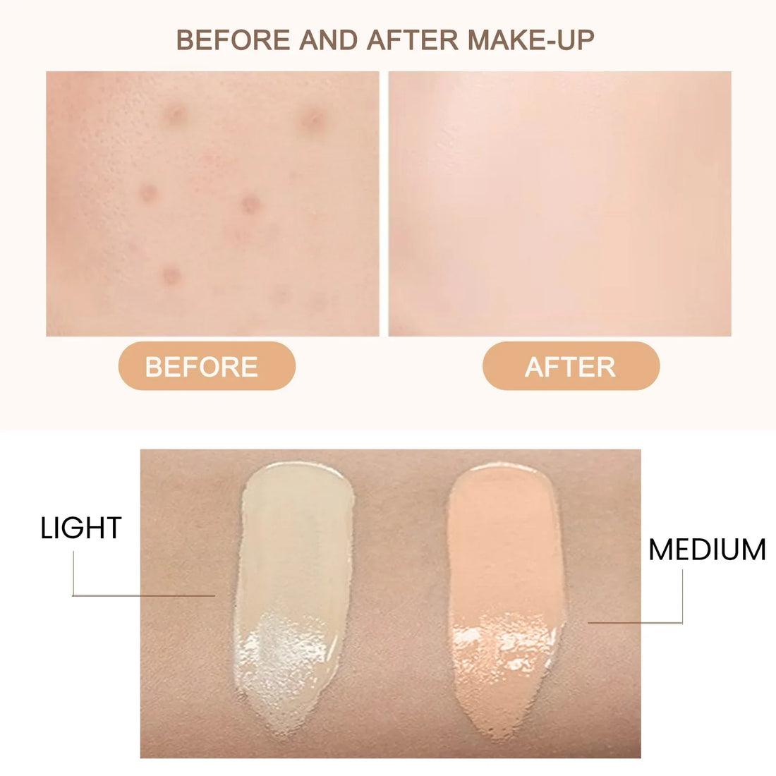 Natural Foundation Cc Cream Waterproof Brighten Moisturizing Foundation Concealer Oil-Control Sunscreen Spf 50 Makeup Cosmetics