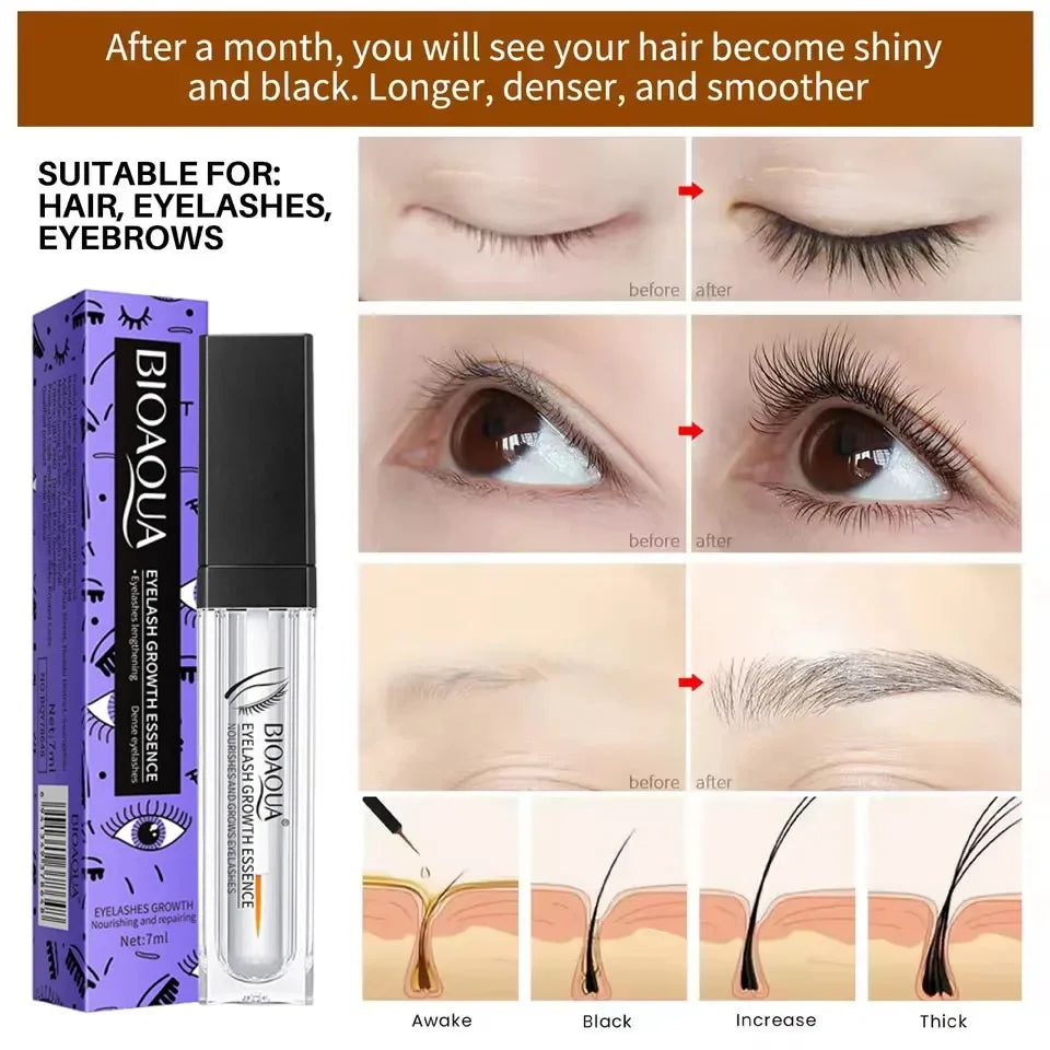 Fast Eyelash Growth Serum 7 Days Natural Eyelash Enhancer Longer Fuller Thicker Curling Lash Treatment Eye Care Products Makeup