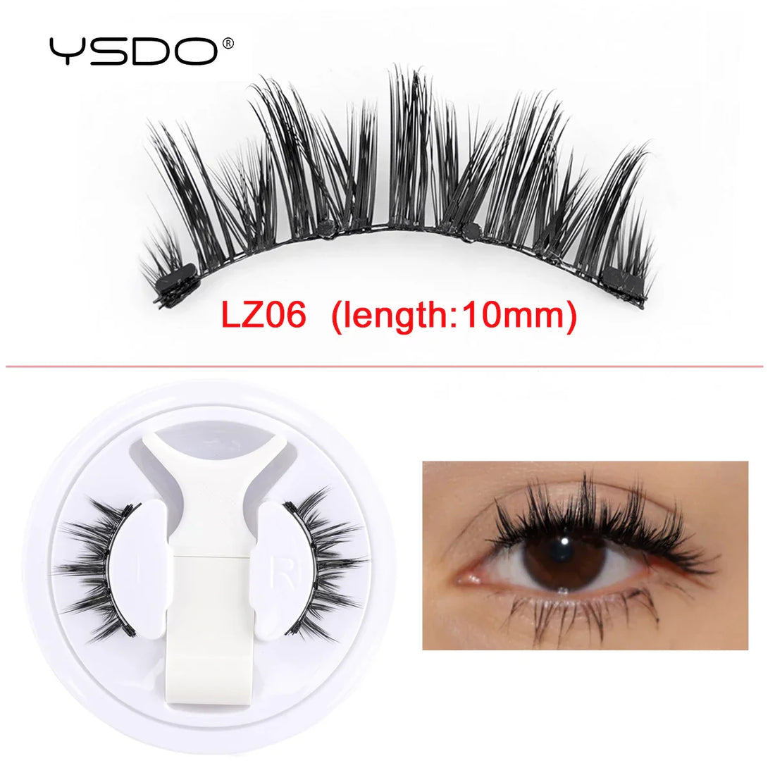 YSDO Magnetic Eyelashes Reusable Winged Magnetic 3D Mink lashes Long-Lasting No Glue Needed False Eyelashes with Tweezer Makeup