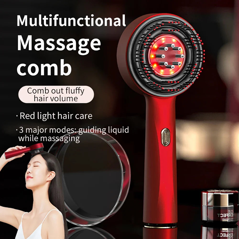 Deep Kneading Masssage Comb, Red Light Therapy Scalp Massager, Hair Growth Massage Scalp Brush, Head Medicine Applicator