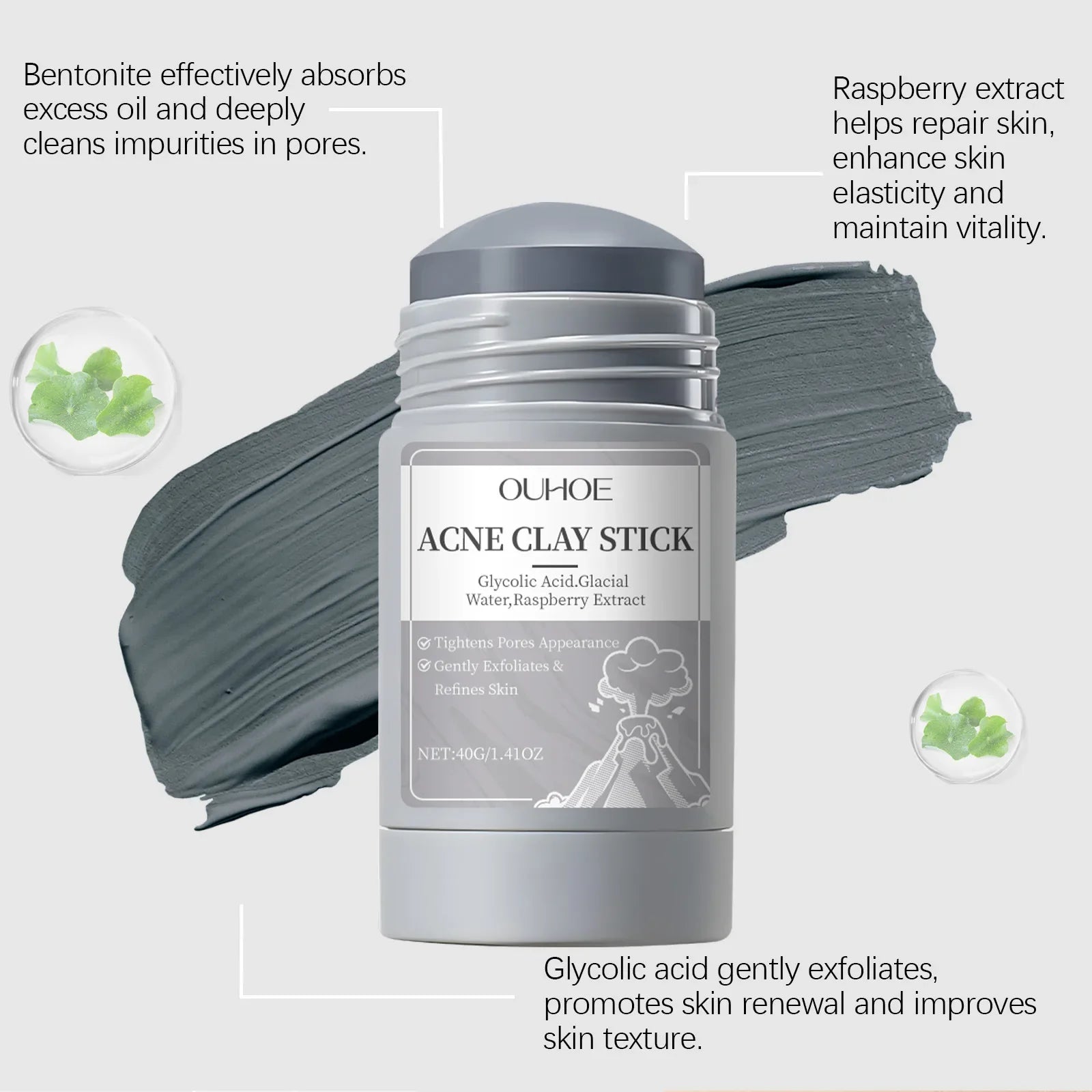 Pore Cleaning Clay Mask Mud Shrinking Pores Moisturizer Hydrating Exfoliating Oil Control Blackhead Pimple Acne Treatment Mask