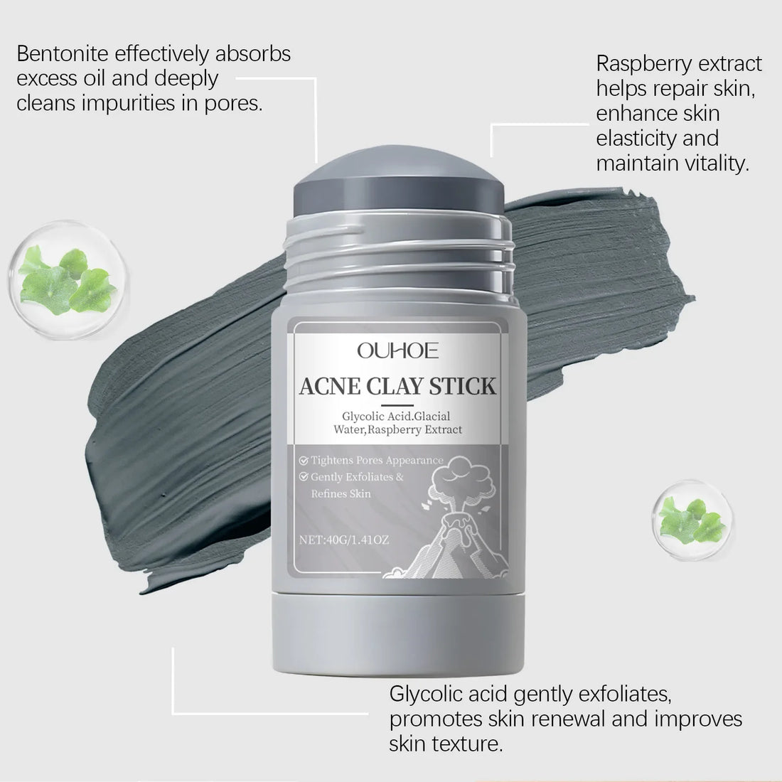 Pore Cleaning Clay Mask Mud Shrinking Pores Moisturizer Hydrating Exfoliating Oil Control Blackhead Pimple Acne Treatment Mask