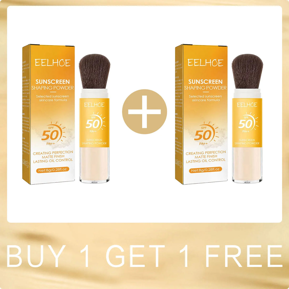 EELHOE Finishing Powder Makeup Oil Control Waterproof Long Lasting Matte Pa++ Spf 50 for Face Sun Protection Powder Cosmetic 8g