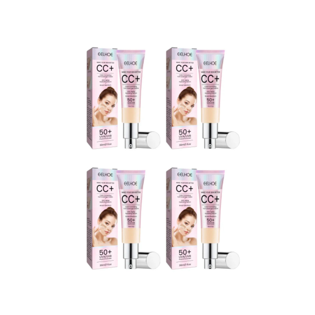 Natural Foundation Cc Cream Waterproof Brighten Moisturizing Foundation Concealer Oil-Control Sunscreen Spf 50 Makeup Cosmetics