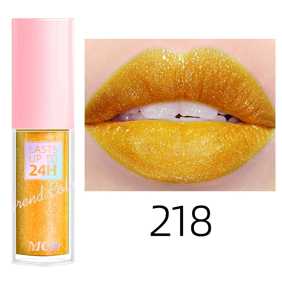 18 Colors Glitter 1pcs Lip Glaze Long Lasting Lip Gloss Waterproof Liquid Lipstick Makeup Lip Oil Lip Tint Moisturizing Lip Balm