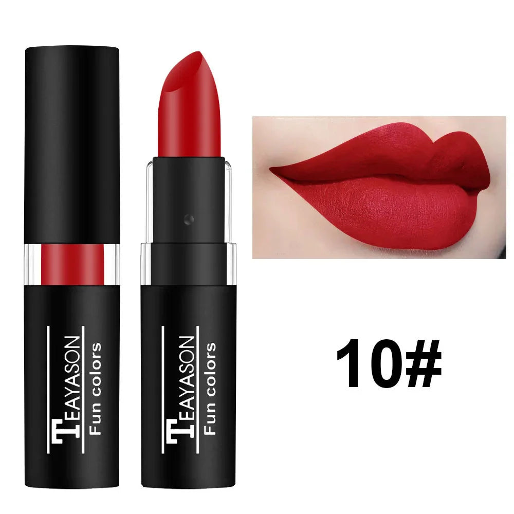 Punk Dark Wine Red Lipsticks Waterproof Easy To Color Makeup Sexy Red Lipstick Matte White Black Lip Gloss Facial Body Painting