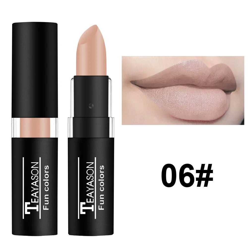 Punk Dark Wine Red Lipsticks Waterproof Easy To Color Makeup Sexy Red Lipstick Matte White Black Lip Gloss Facial Body Painting