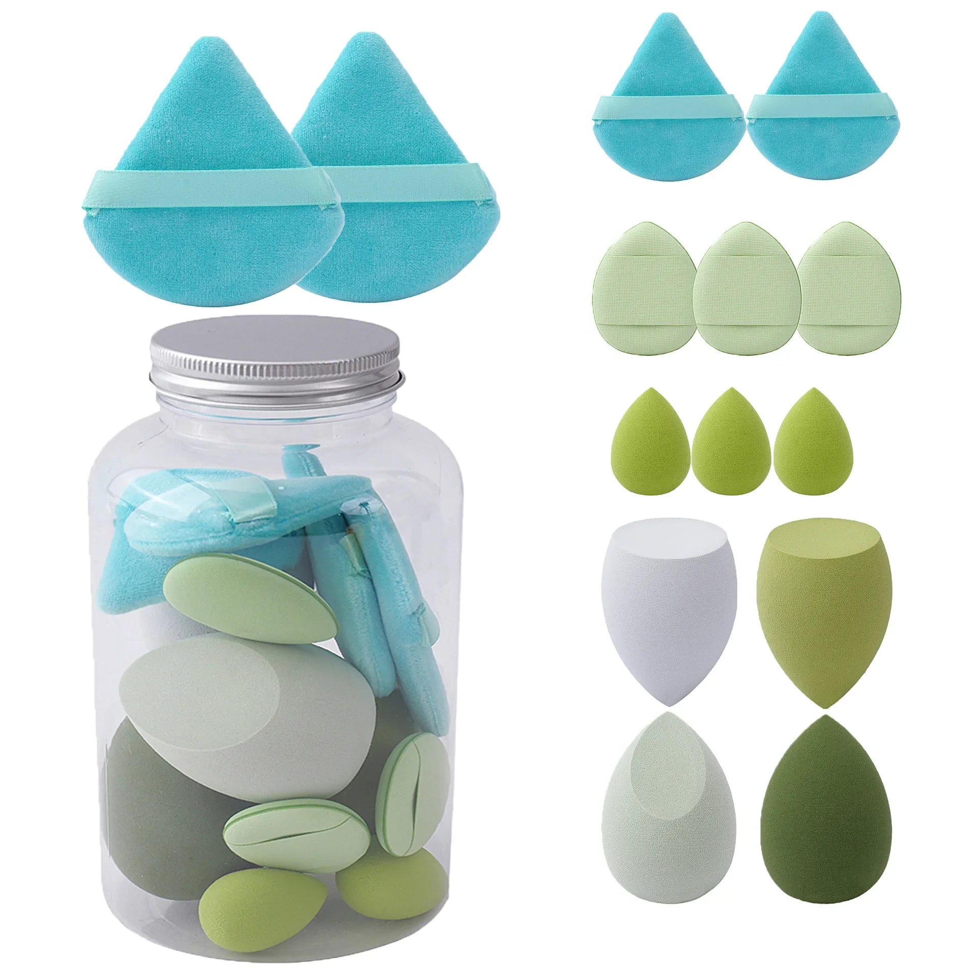 14Pcs Makeup Sponge Cosmetic Puff Foundation Sponges Blender Beauty Egg Powder Puffs Make Up Accessories Women Makeup Tools