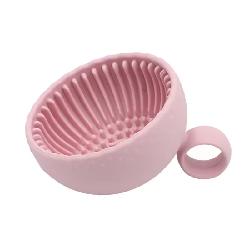 New Quick Clean Makeup Brush Cleaner - Premium Silicone Scrubber & Non-slip Bowl - Effortless Deep Cleaning for All Facial