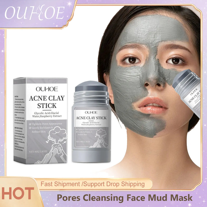 Pore Cleaning Clay Mask Mud Shrinking Pores Moisturizer Hydrating Exfoliating Oil Control Blackhead Pimple Acne Treatment Mask