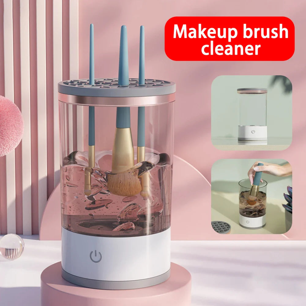 Electric Makeup Brush Cleaner Automatic Makeup Brush Cleaner USB Portable Cosmetic Makeup Brush Washing Machine Rotary Cleaning