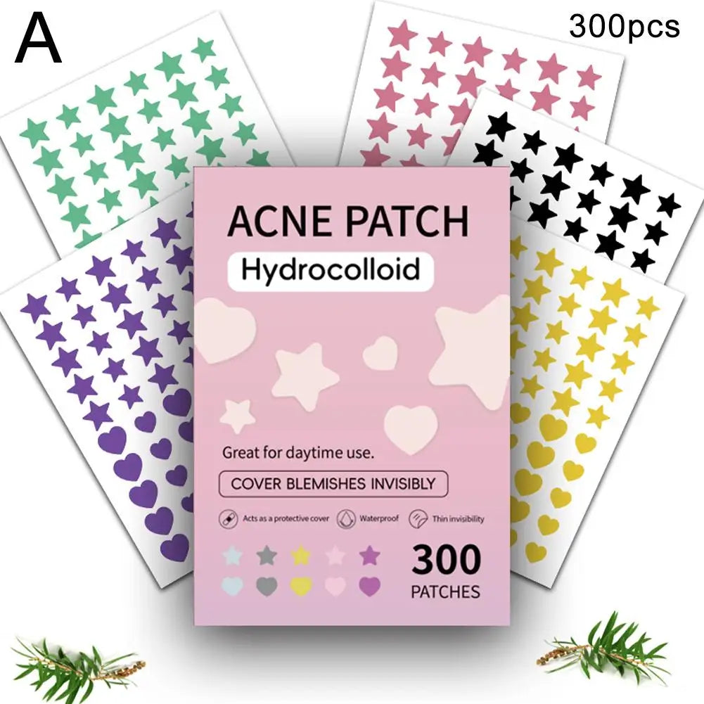 1400pcs Colorful Star Pimple Removal Sticker Invisible Breathable Hydrocolloid Acne Patch Anti-Acne Spots Marks Concealer Makeup