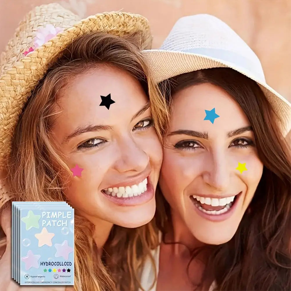 1400pcs Colorful Star Pimple Removal Sticker Invisible Breathable Hydrocolloid Acne Patch Anti-Acne Spots Marks Concealer Makeup