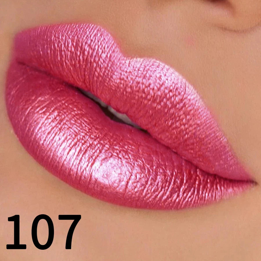 19 colors glitter lipstick hydrating red pink sparkling shine lip color highly pigmented lip tints metallic finish lip makeup