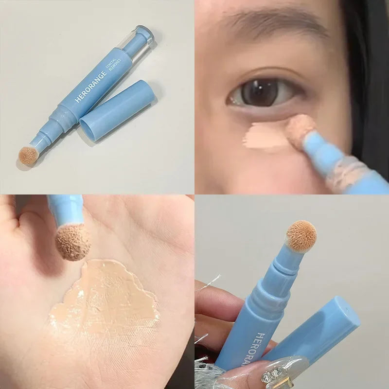 Soft Plush Head Concealer Pen Detail Covering Dark Circles Even Skin Tone Brightening Oil Control Foundation Face Holding Makeup