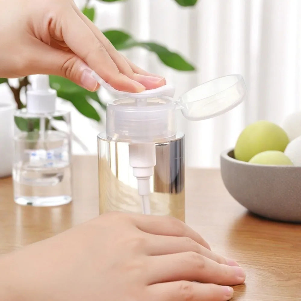 Push Down Pump Dispenser Empty Push Top Bottles Containers for Nail Polish Makeup Remover Micellar Water Facial Toner