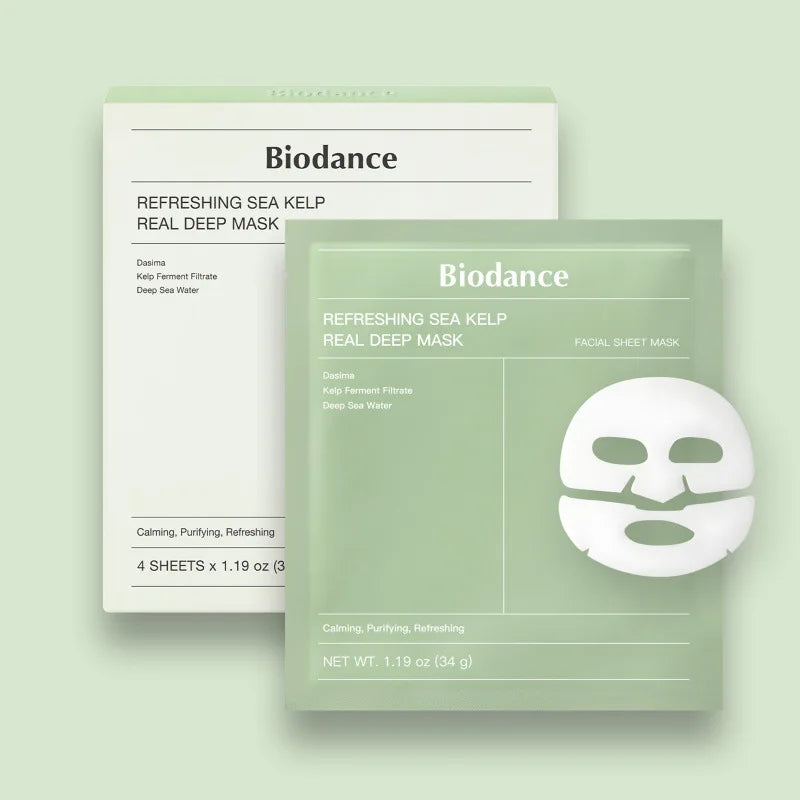 BIODANCE Bio-Collagen Deep Hydrating Gel Mask, Night Moisturizing, Shrinking Pores, Improving Elasticity, 4 Pieces per Box