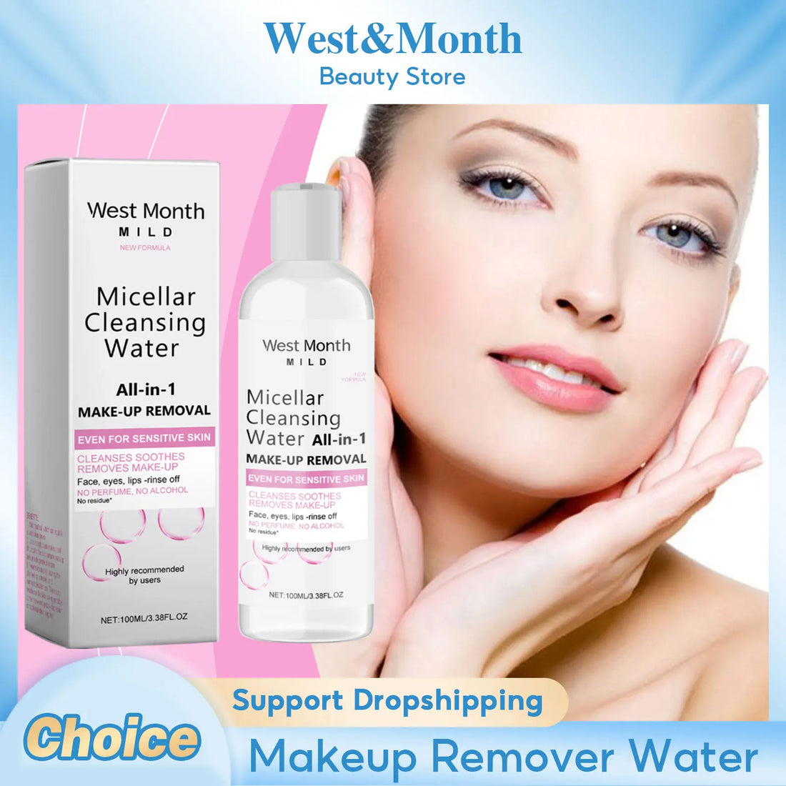 Micellar Water Deep Makeup Remover Cleaning Pores Soft Hydrating Refresh Moisturizing Eyes Lips Facial Cleanser Liquid Skin Care