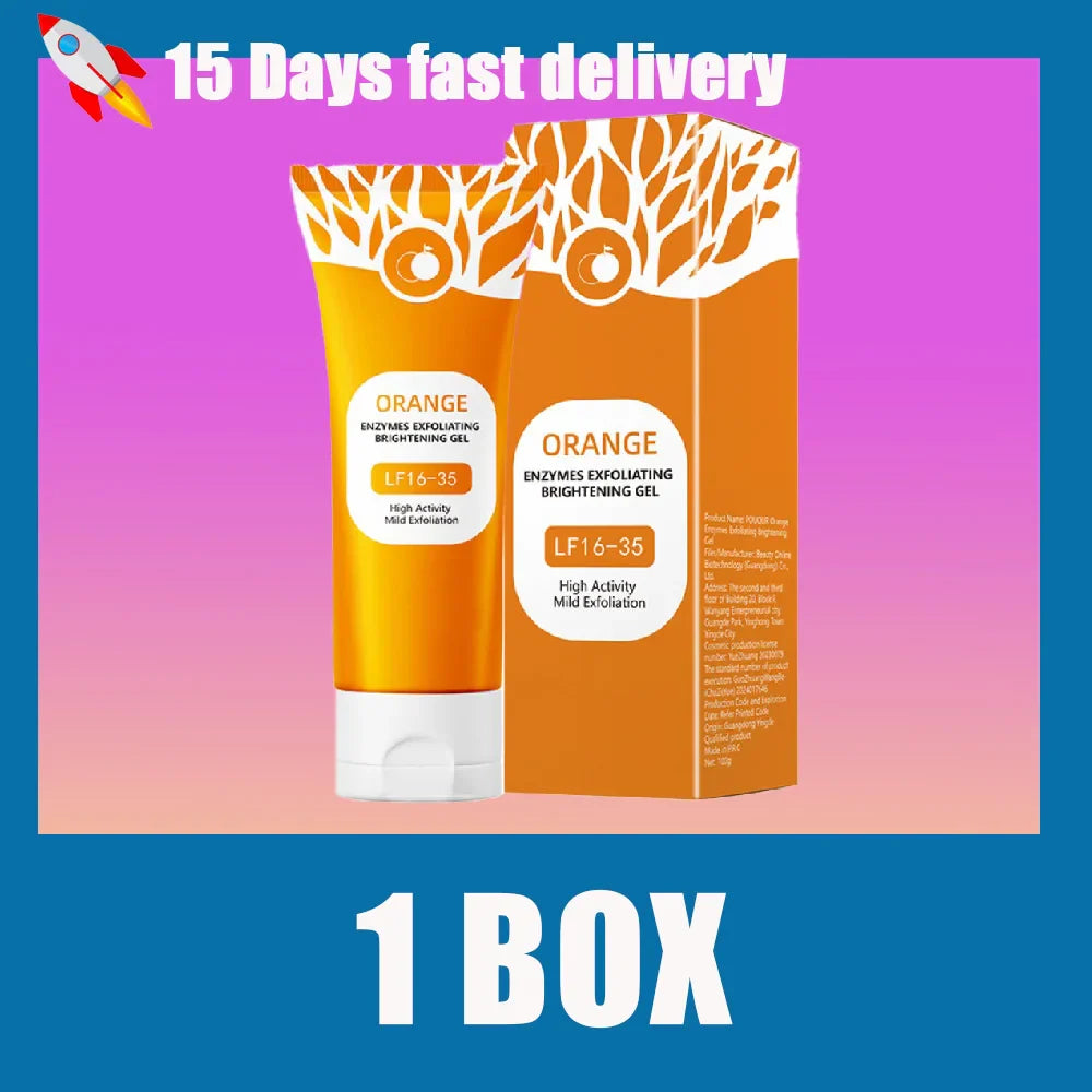 Orange Enzyme Exfoliating Gel, Cleansing Face Dead Skin Body Rub Mud Treasure facial cleanser