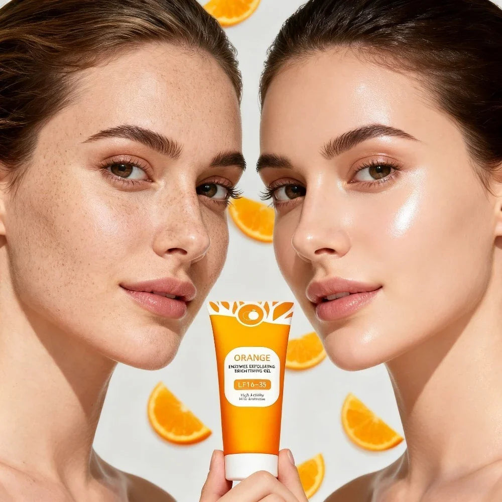 Orange Enzyme Exfoliating Gel, Cleansing Face Dead Skin Body Rub Mud Treasure facial cleanser