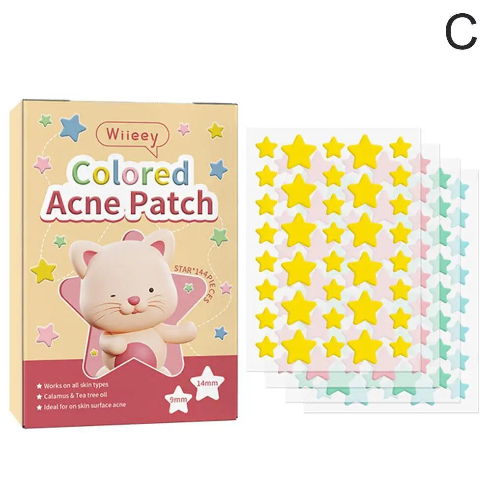1400pcs Colorful Star Pimple Removal Sticker Invisible Breathable Hydrocolloid Acne Patch Anti-Acne Spots Marks Concealer Makeup