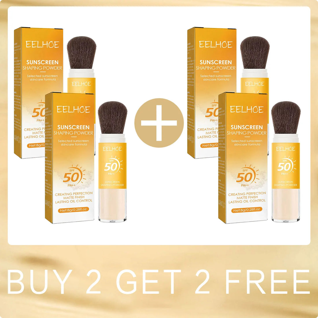 EELHOE Finishing Powder Makeup Oil Control Waterproof Long Lasting Matte Pa++ Spf 50 for Face Sun Protection Powder Cosmetic 8g