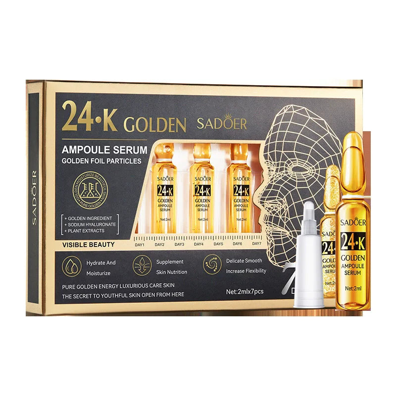 Vitamin C Face Whitening Serum Dark Spots Freckles Removal Hyaluronic Pore Minimizer Anti Aging Wrinkle Remove Golder Essence