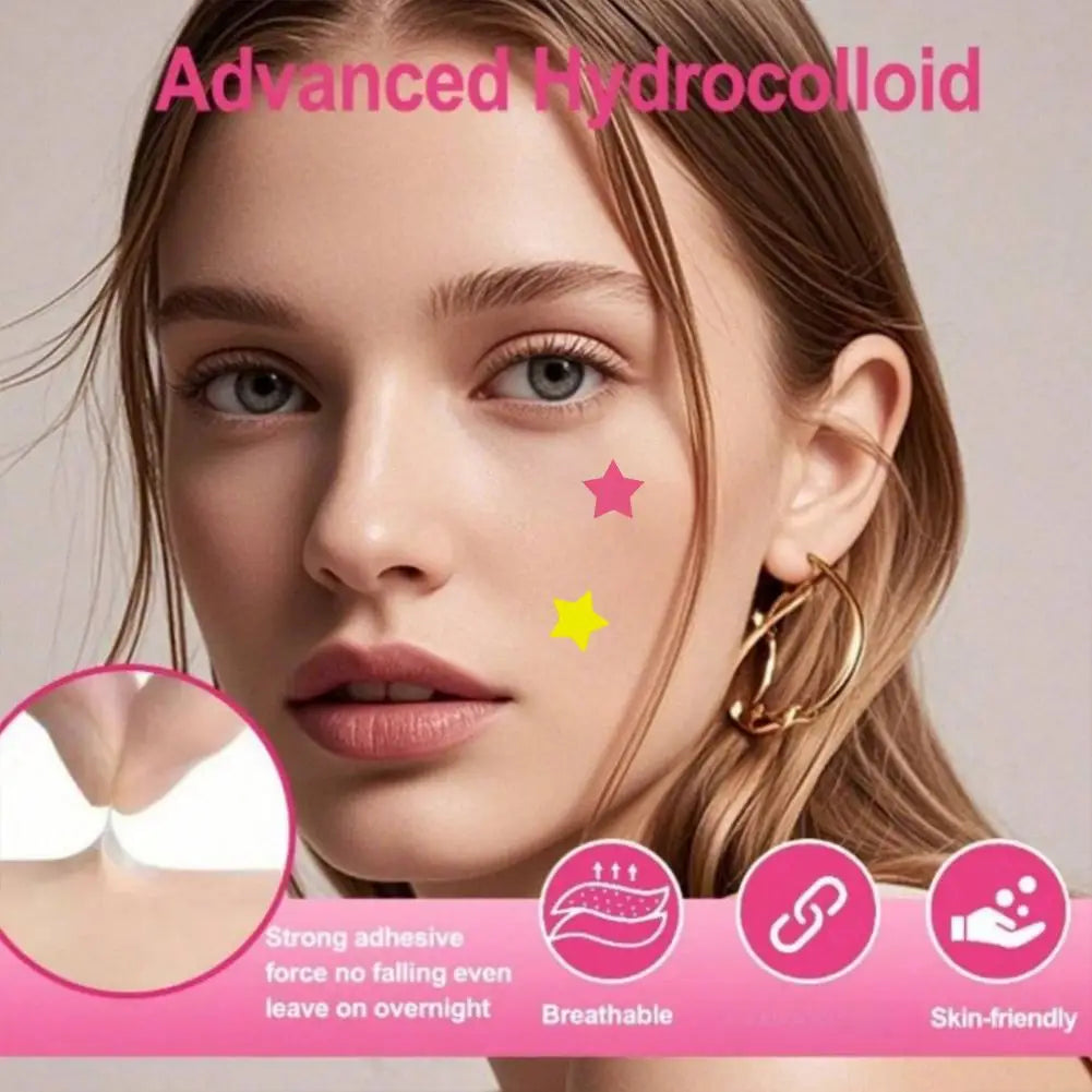 1400pcs Colorful Star Pimple Removal Sticker Invisible Breathable Hydrocolloid Acne Patch Anti-Acne Spots Marks Concealer Makeup