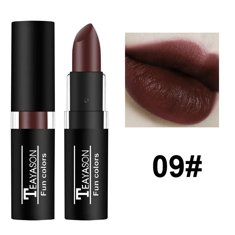 Punk Dark Wine Red Lipsticks Waterproof Easy To Color Makeup Sexy Red Lipstick Matte White Black Lip Gloss Facial Body Painting