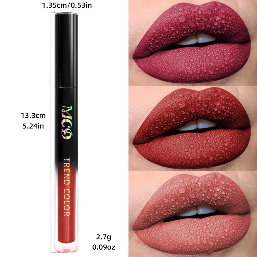 19 colors Matte Velvet Lip Gloss Waterproof Liquid Lipstick Nude Black Lips tint Makeup Lip Glaze Cosmetics Red Lip Stain Beauty