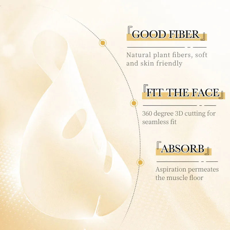 15pcs SADOER 24K Gold Vitamin C Hyaluronic Acid Facial Masks for Face Moisturizing Firming Hydrating Face Mask Facial Skin Care